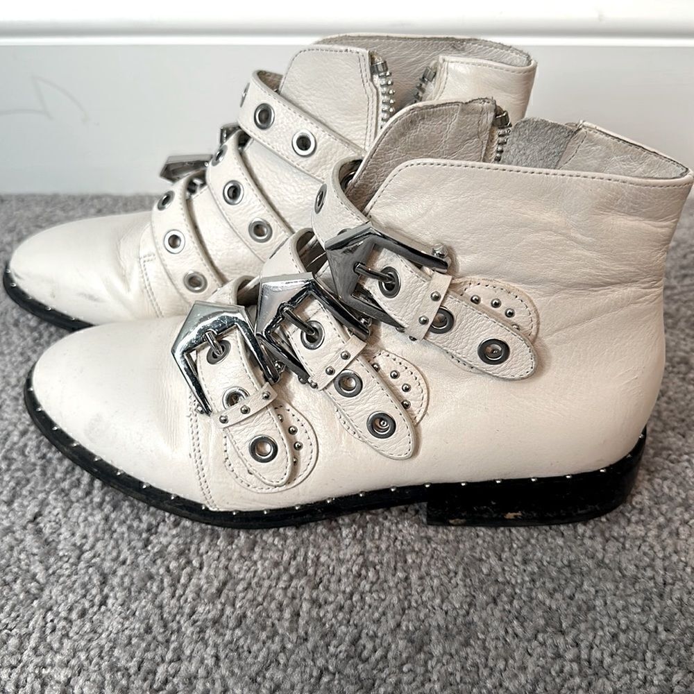 Sol Sana white Buckle Bootie